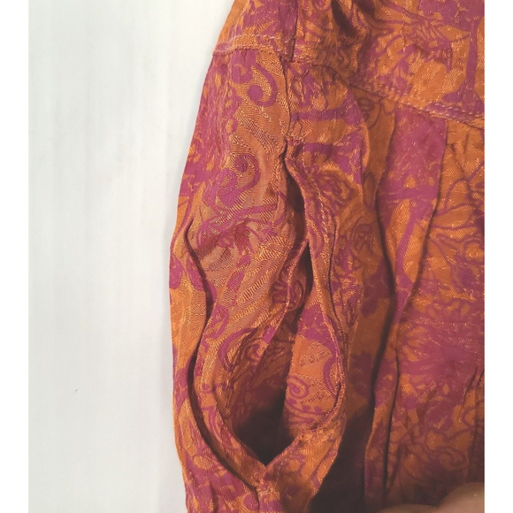 Free People Casablanca Floral Printed Harem Pants Dusty Papaya Size S/P Crop EUC - Picture 8 of 11